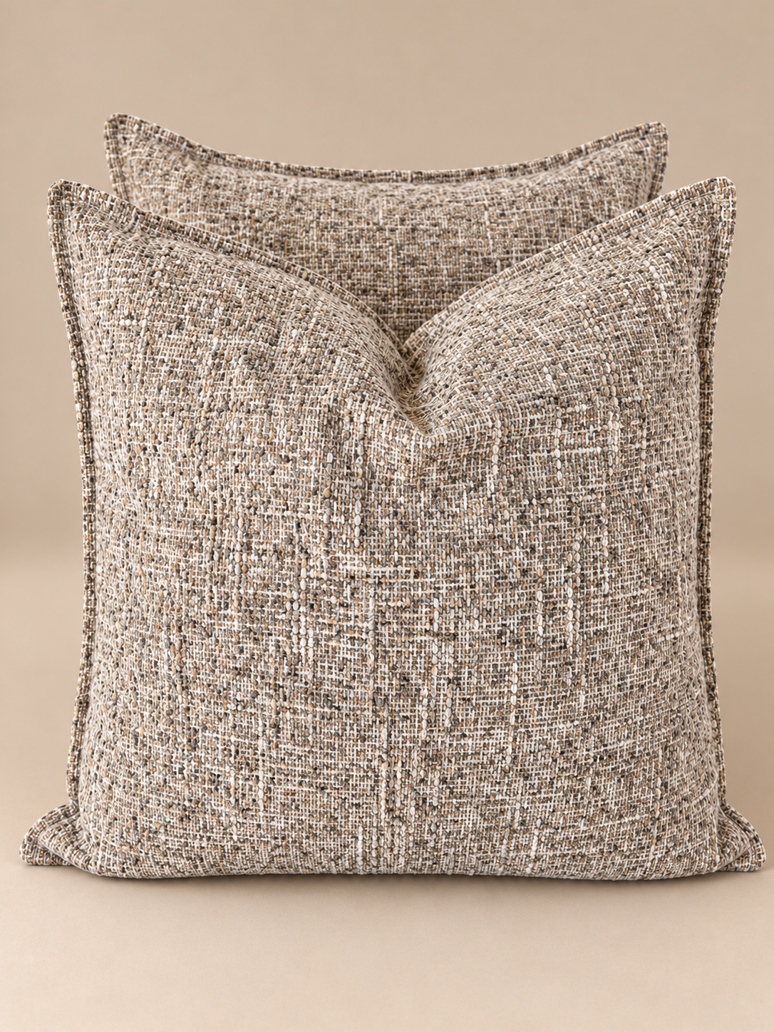 Marlow Textured Weave Scatter Cushion Cover Mocha & Natural - 60x60
