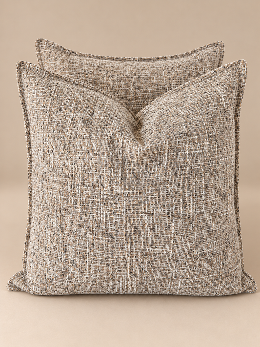 Marlow Textured Weave Scatter Cushion Cover Mocha & Natural - 60x60