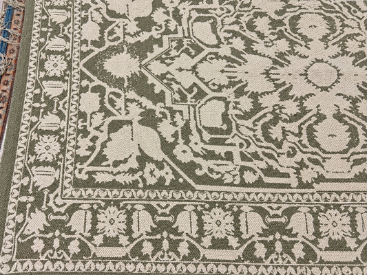 Antique Printed Cotton Rug Natural & Sage - 120x180