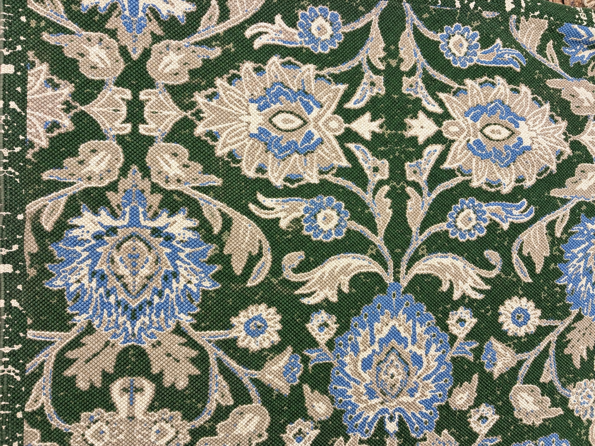 Floral Printed Cotton Rug Green - 120x180
