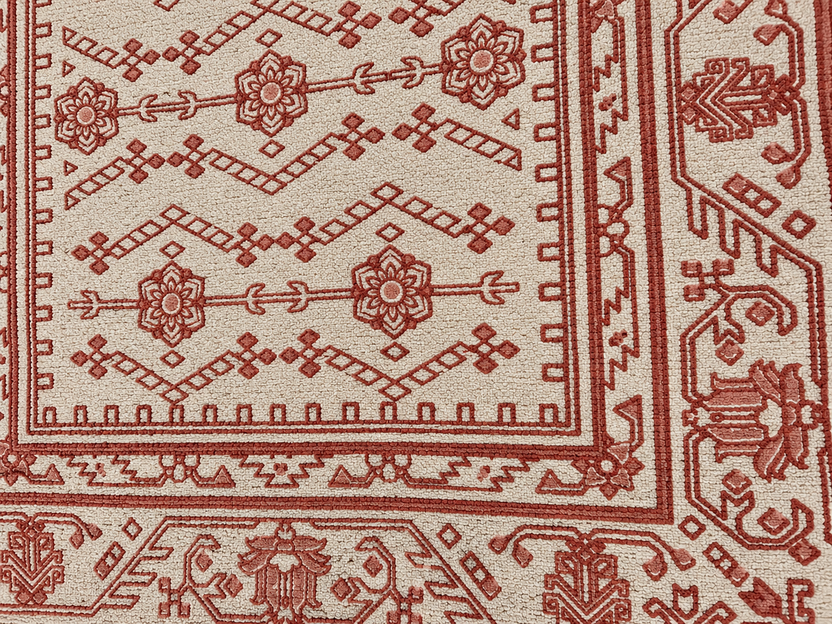 Neutral & Pink Antique Cotton Rug - 120x180