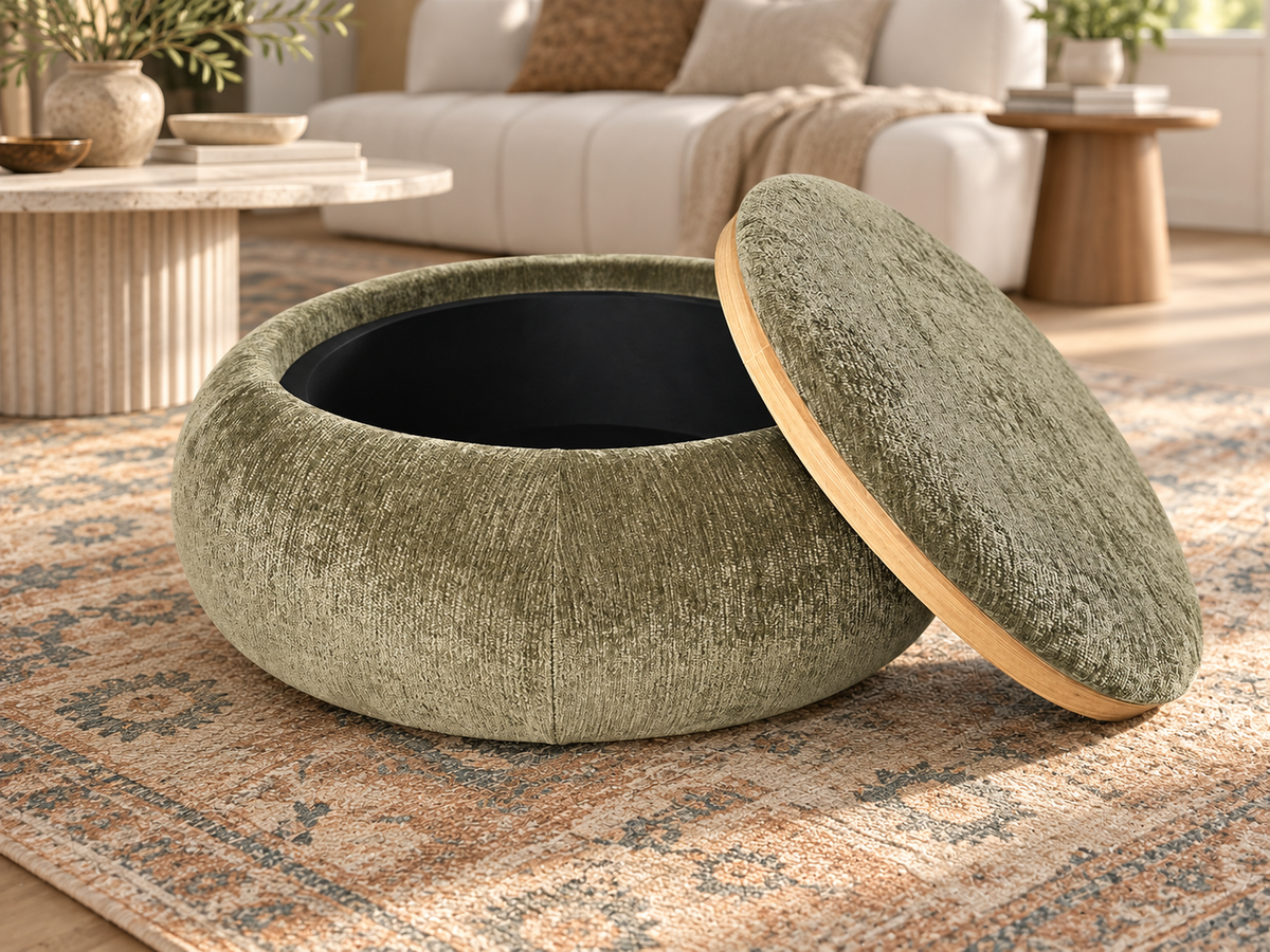 Coffee Table & Storage Ottoman – Olive