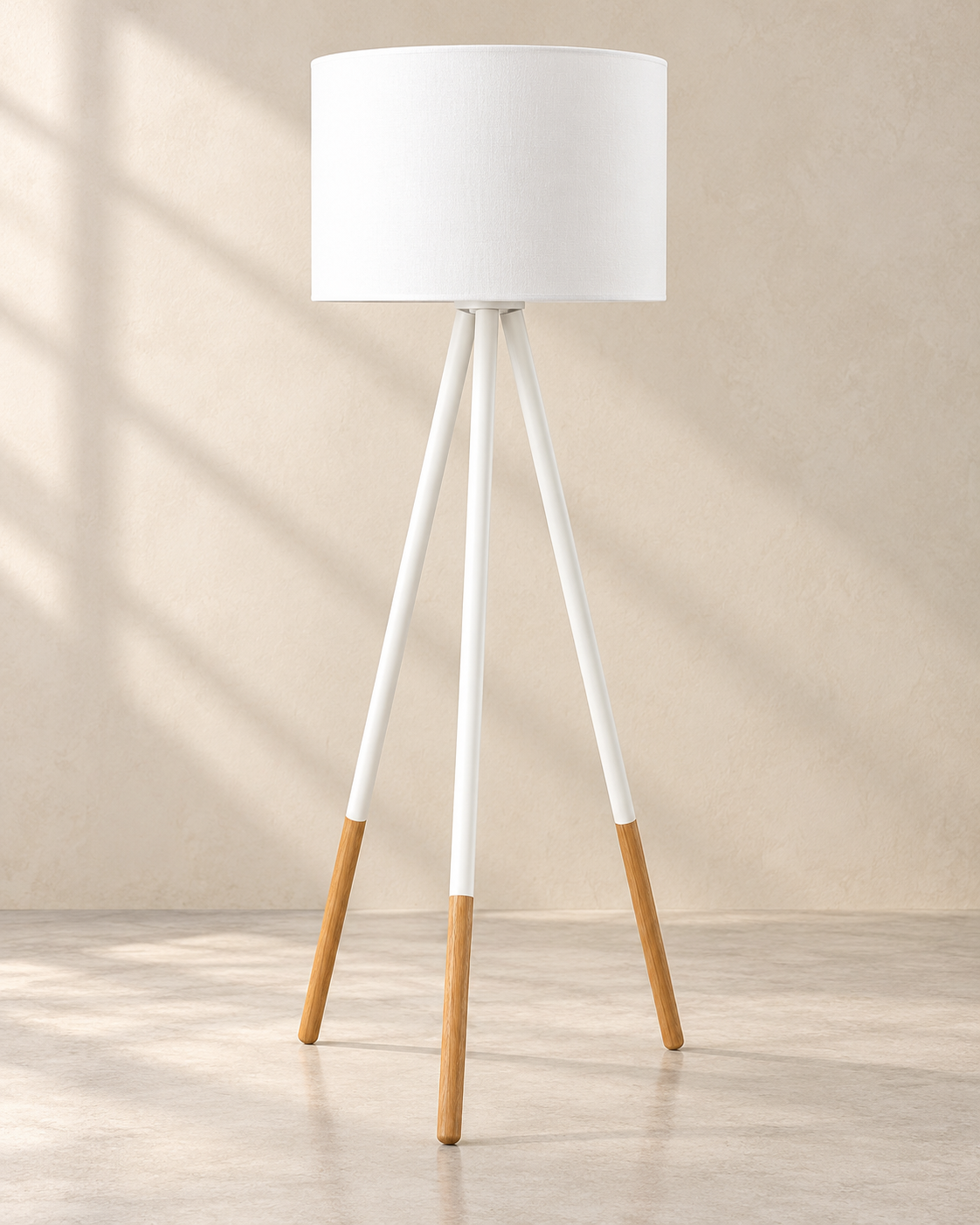 Standing Tripod Lamp - White