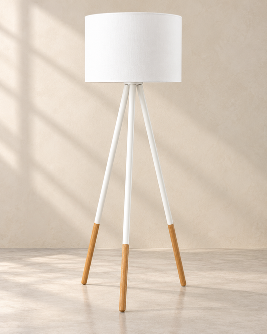 Standing Tripod Lamp - White