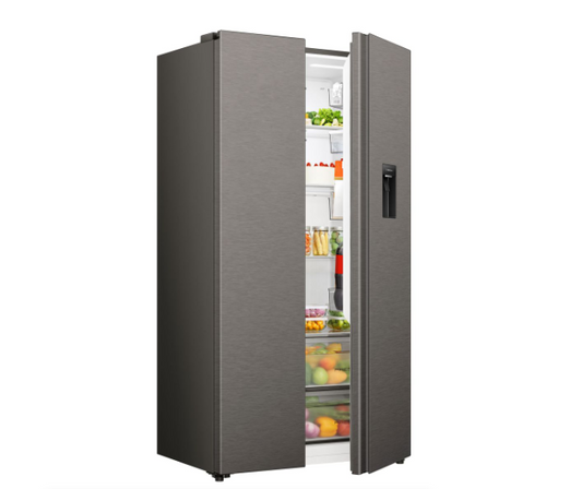 Hisense 541L No Frost Double doors Fridge with Water Dispenser-Inox