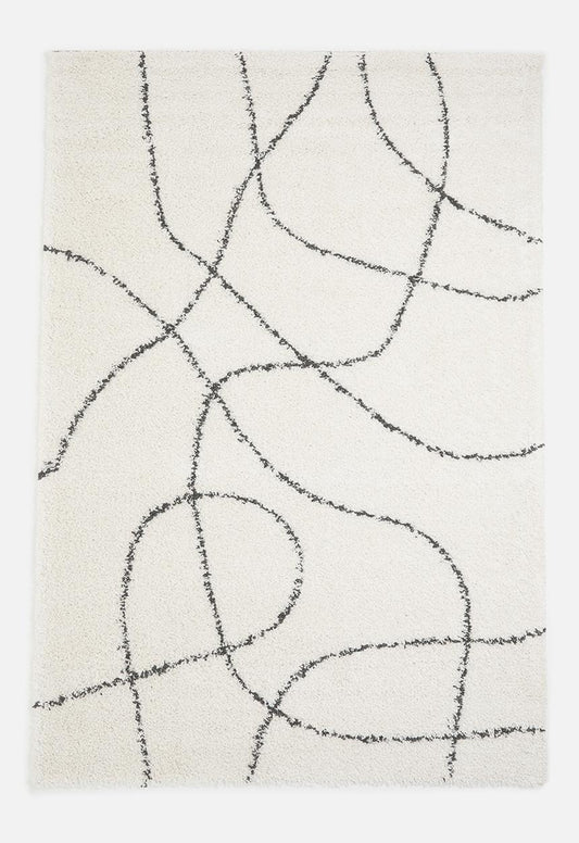 Shaggy Rug Swirl – Natural (200 x 300)