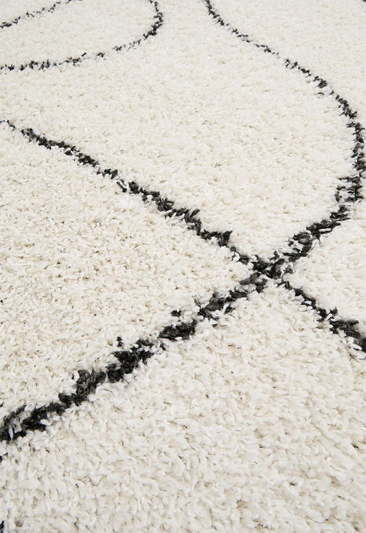 Shaggy Rug Swirl – Natural (200 x 300)