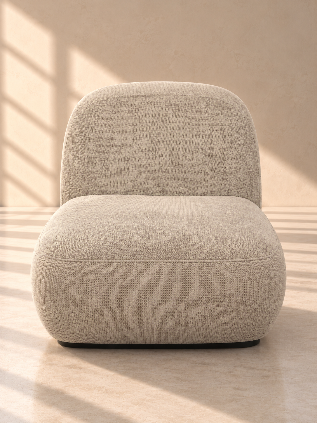 Beige Armless Occasional Chair