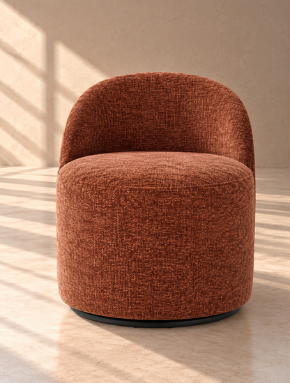 Rust Armless Swivel Chair