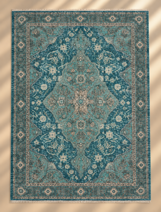 Teal Persian Rug - 160x230