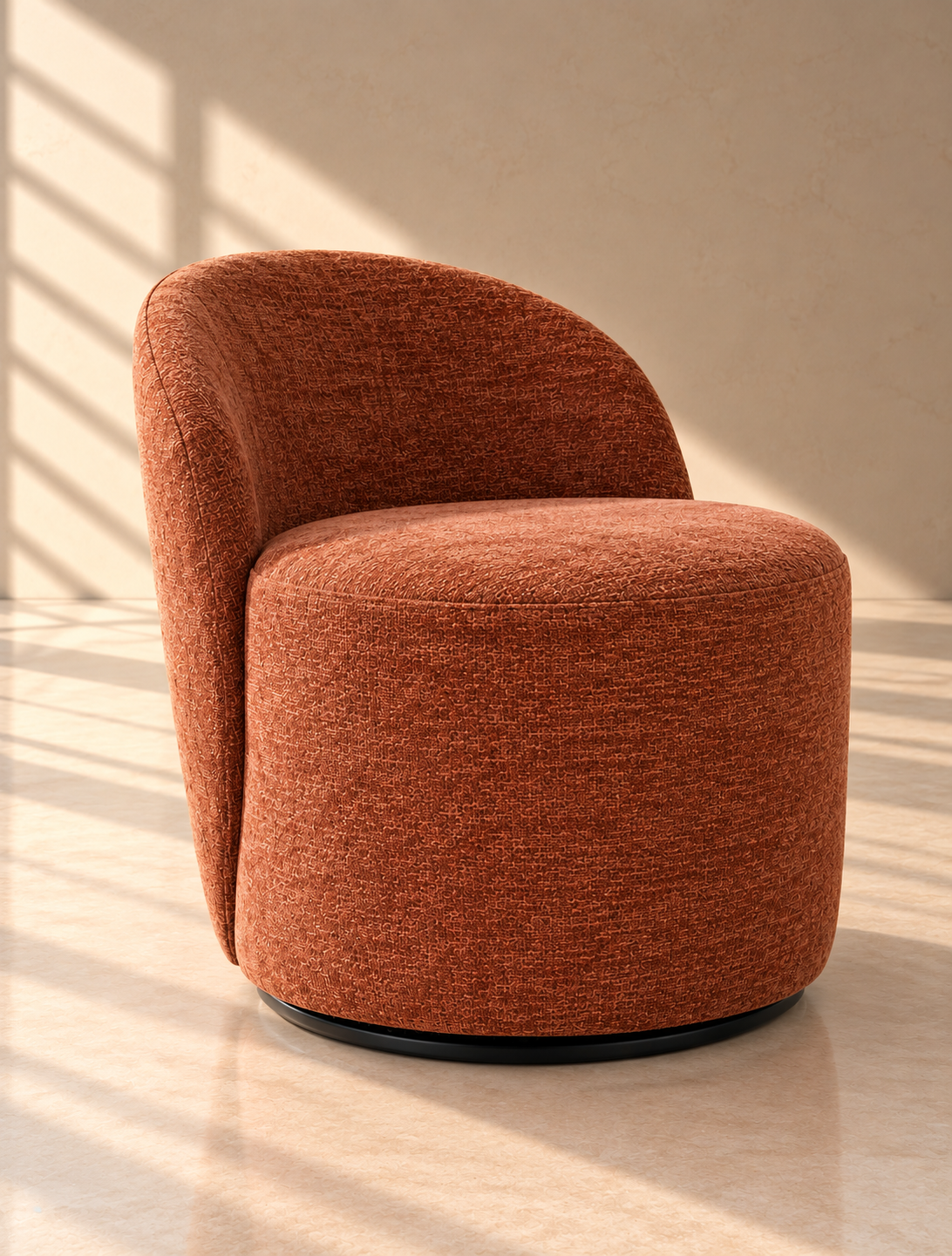 Rust Armless Swivel Chair