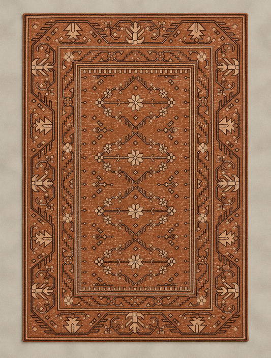 Antique Printed Cotton Rug Rust - 120x180