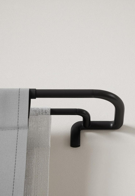 twilight expandable double curtain rod black