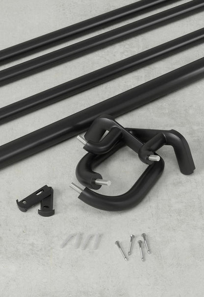 twilight expandable double curtain rod black