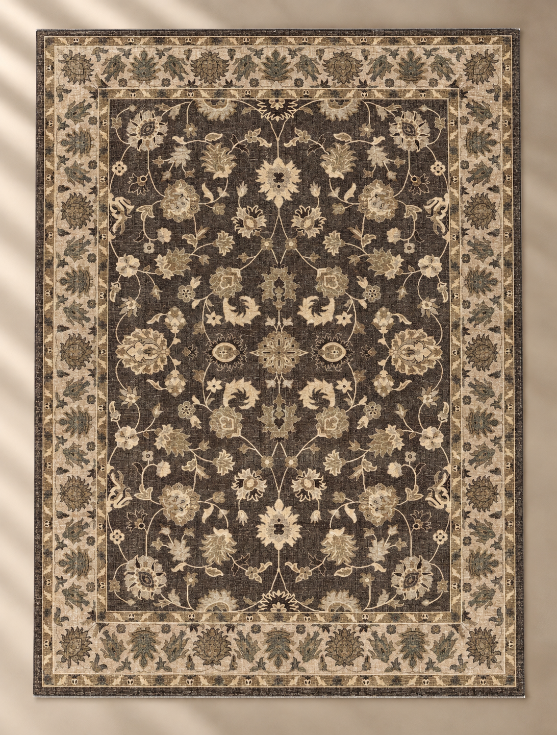 Floral Rug Taupe - 160x230