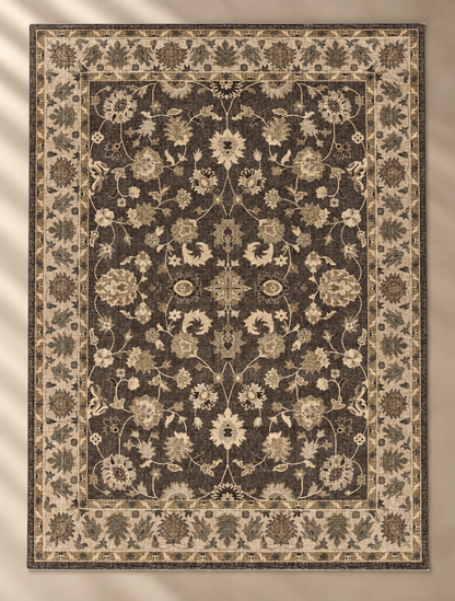 Floral Rug Taupe - 160x230