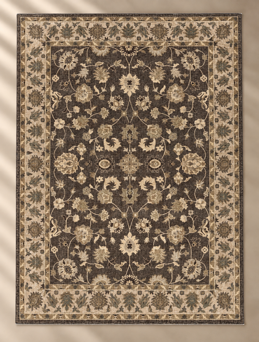 Floral Rug Taupe - 160x230