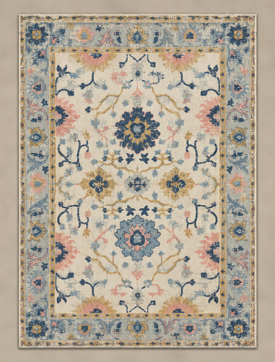 Antique Cotton Rug Floral Multi - 120x180
