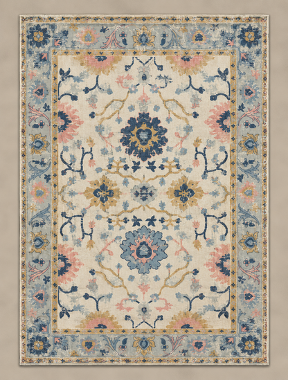 Antique Cotton Rug Floral Multi - 120x180