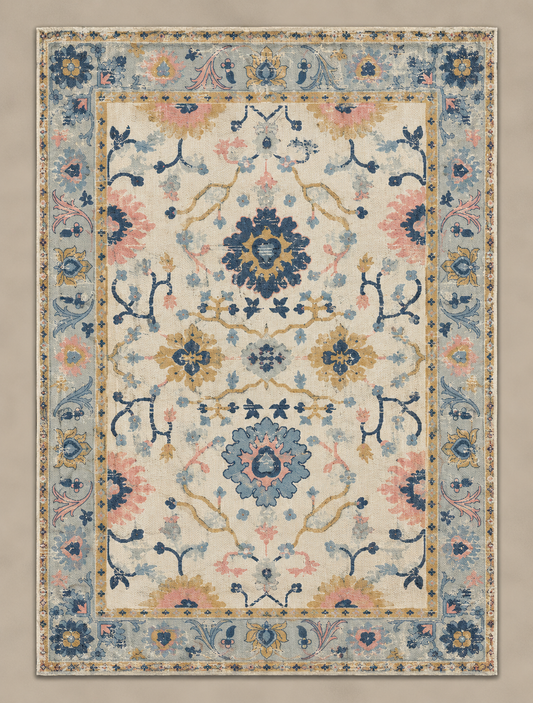 Antique Cotton Rug Floral Multi - 120x180