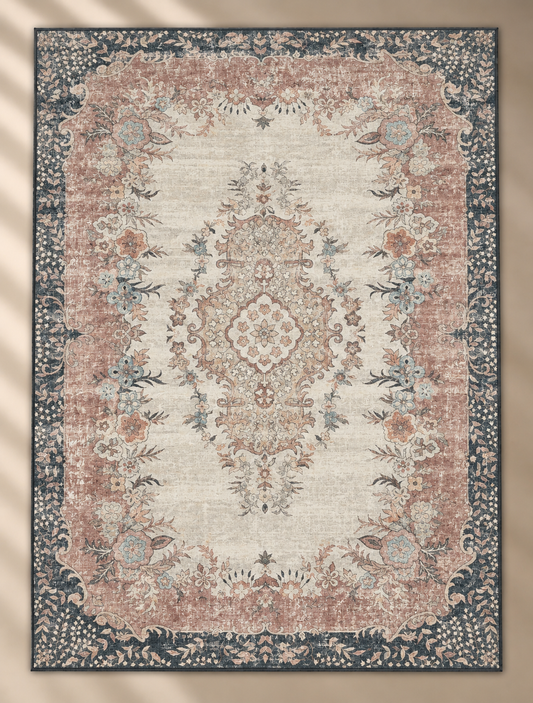 Antique Distressed Rug Maroon & Blue - 160x230