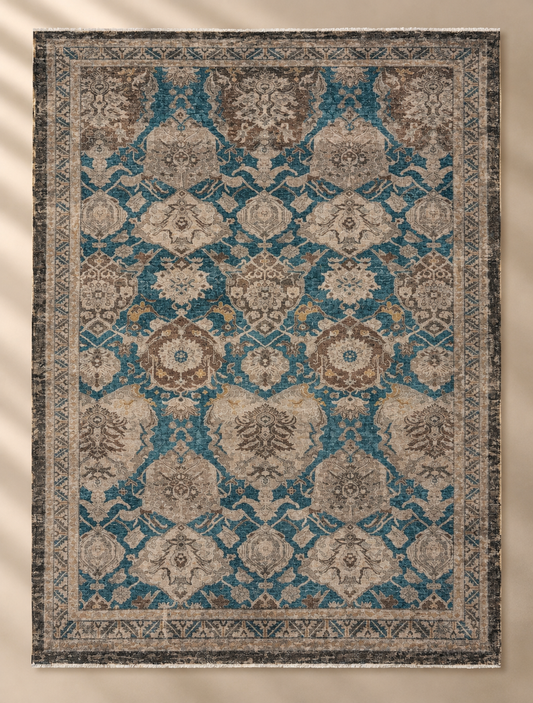 Plush Woven Floral Rug Rust - 160x230