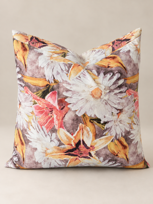 Watercolour Floral Scatter Cushion Cover - 60x60