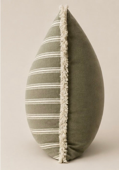 Sage Stripe Scatter Cushion Cover - 60x60