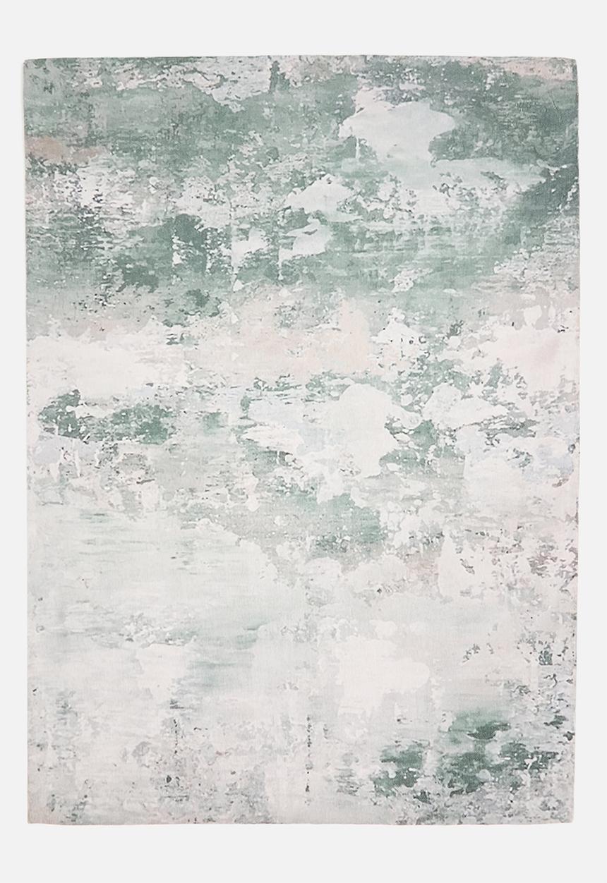 Cotton chenille plush distressed rug - green - 200 x 300