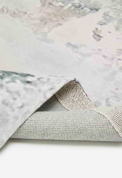 Cotton chenille plush distressed rug - green - 200 x 300