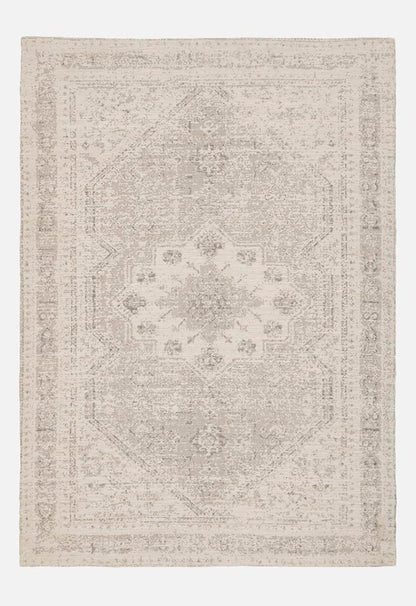 Cotton chenille plush antique rug - natural - 200 x 300