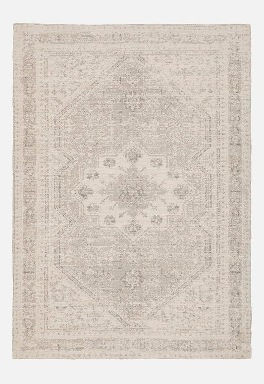 Cotton chenille plush antique rug - natural - 200 x 300
