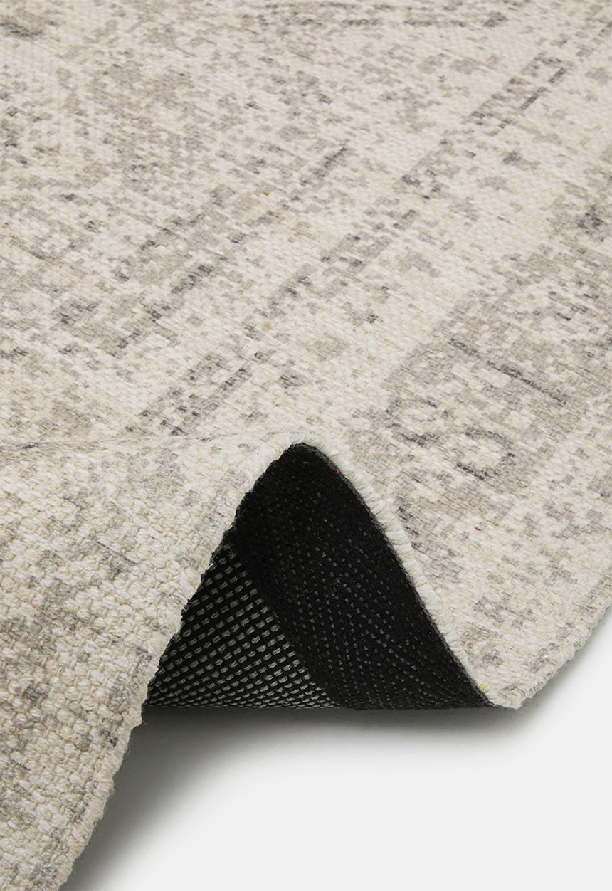 Cotton chenille plush antique rug - natural - 200 x 300