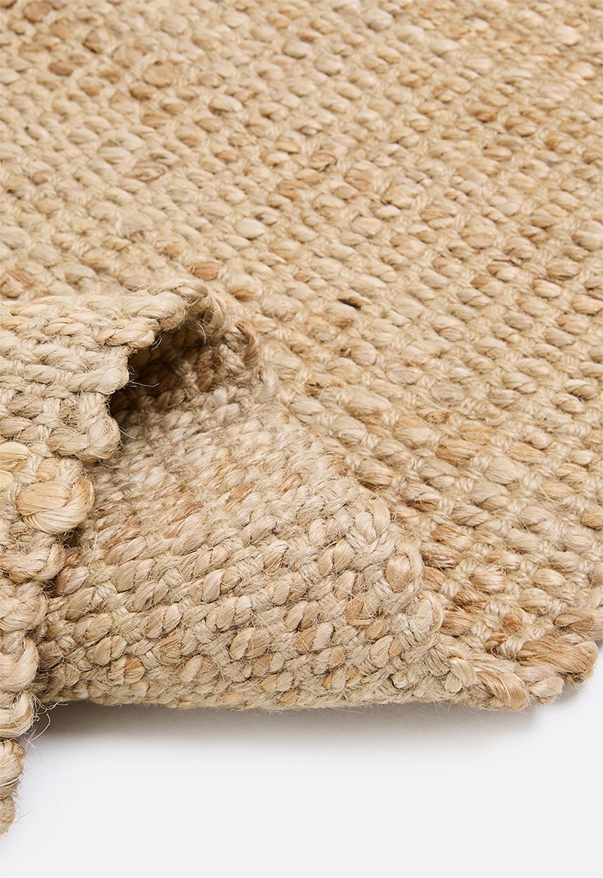 Ribby jute rug - natural - 120 x 180