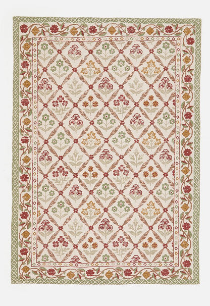Diamond Floral Cotton Printed Rug Multi - 160 x 230