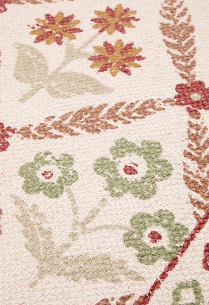 Diamond Floral Cotton Printed Rug Multi - 160 x 230