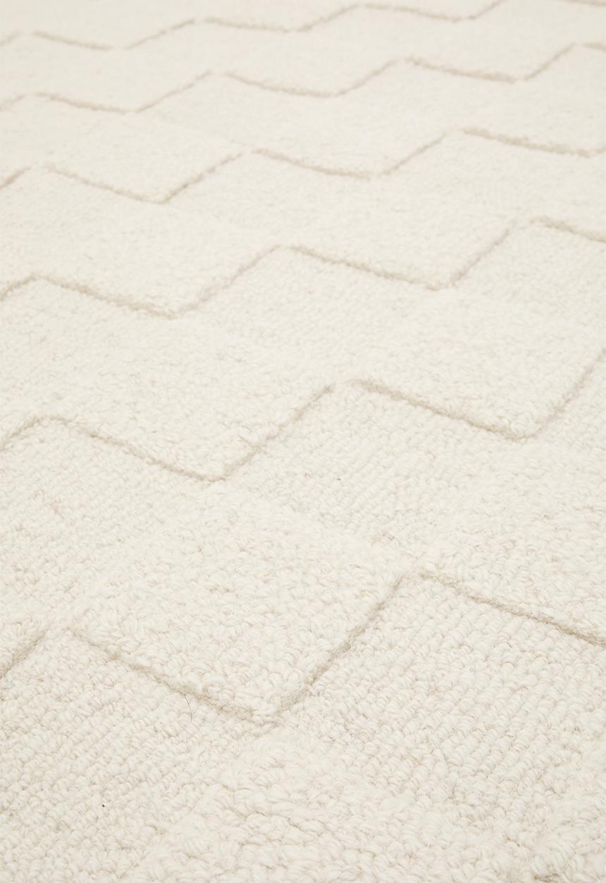 Osaka Hand Tufted Check  Wool Rug Natural - 160 x 230