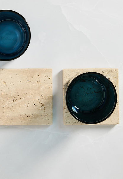 Square Travertine Coaster Set of 4 - Natural