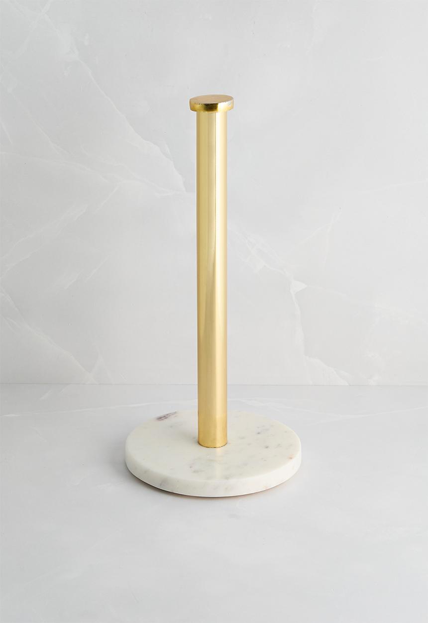 Marble Paper Towel Holder - White