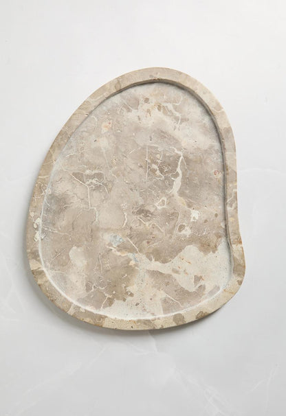 Organic Shape Marble Platter - Natural