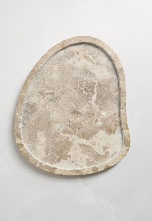 Organic Shape Marble Platter - Natural