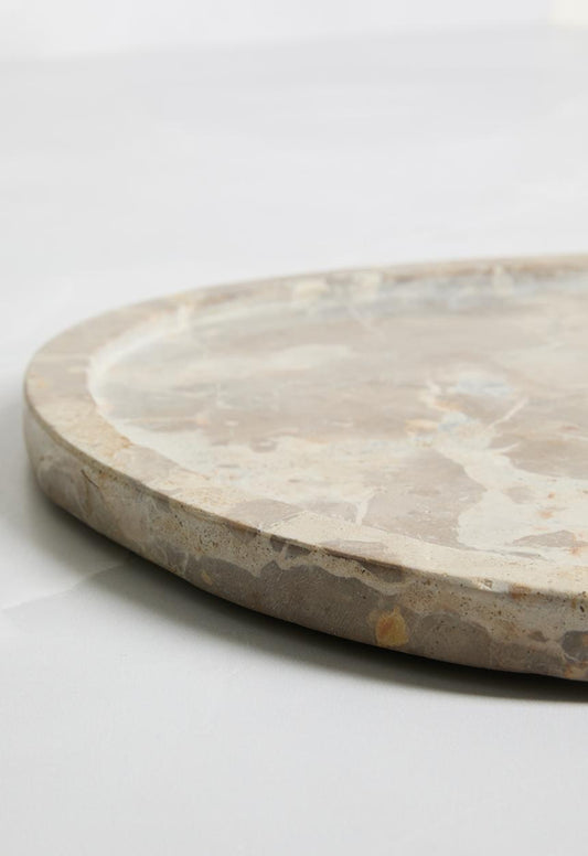 Organic Shape Marble Platter - Natural