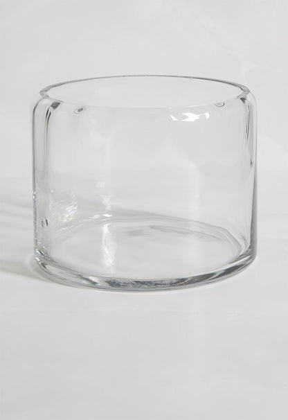 Rounded cylinder glass vase