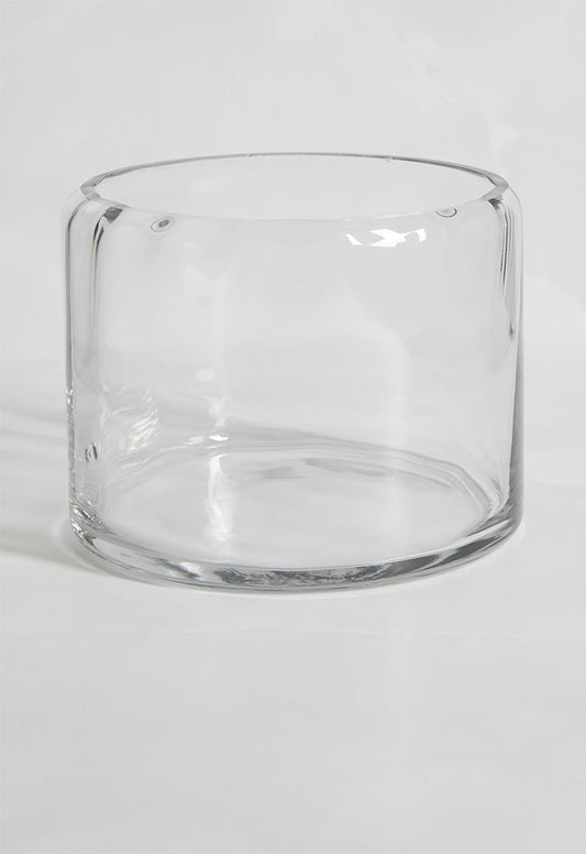 Rounded cylinder glass vase