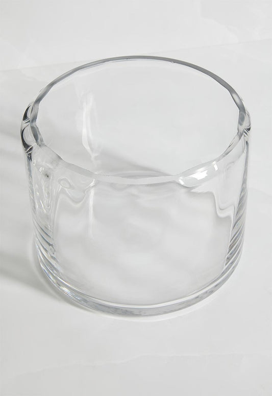 Rounded cylinder glass vase