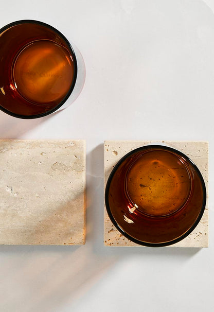 Square Travertine Coaster Set of 4 - Natural