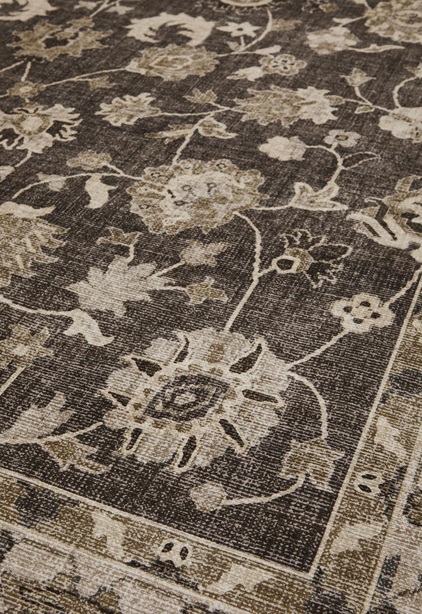 Brisbane Avira Floral Rug Taupe - 160 x 230