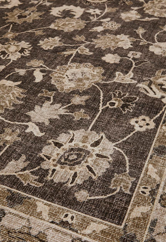 Brisbane Avira Floral Rug Taupe - 160 x 230