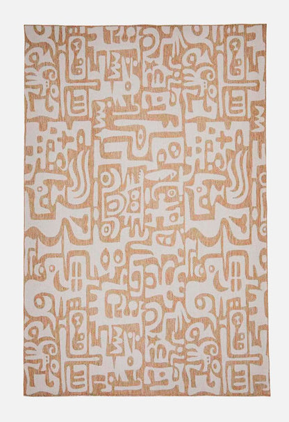 Contemporary abstract rug - beige / white