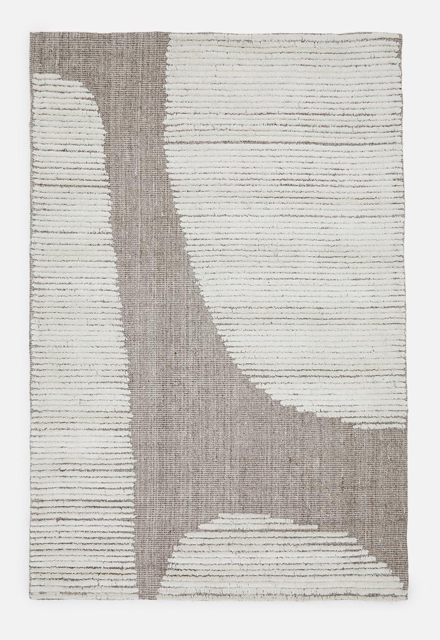 Geo Wool Tufted Rug Grey & Natural - 200 x 300